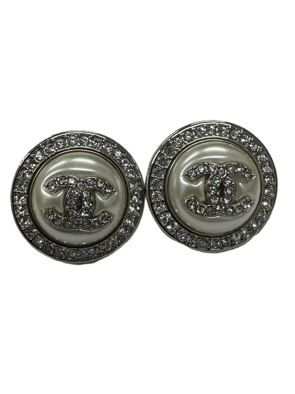 Chanel Cc Logo Round Earrings Sterling #256810C96B